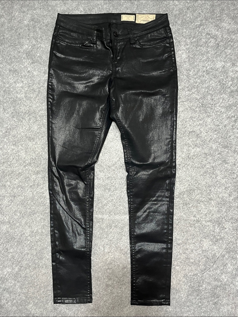 AllSaints Black Coated Skinny Ashby Jeans
